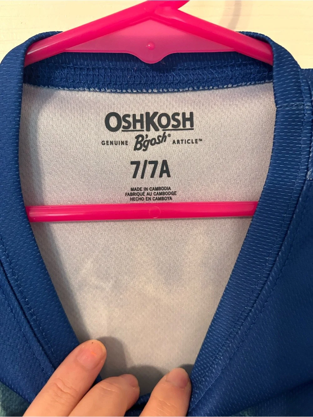 Boys, OshKosh B'gosh, Blue Ombre Short Sleeve Activewear Tee, Size 7